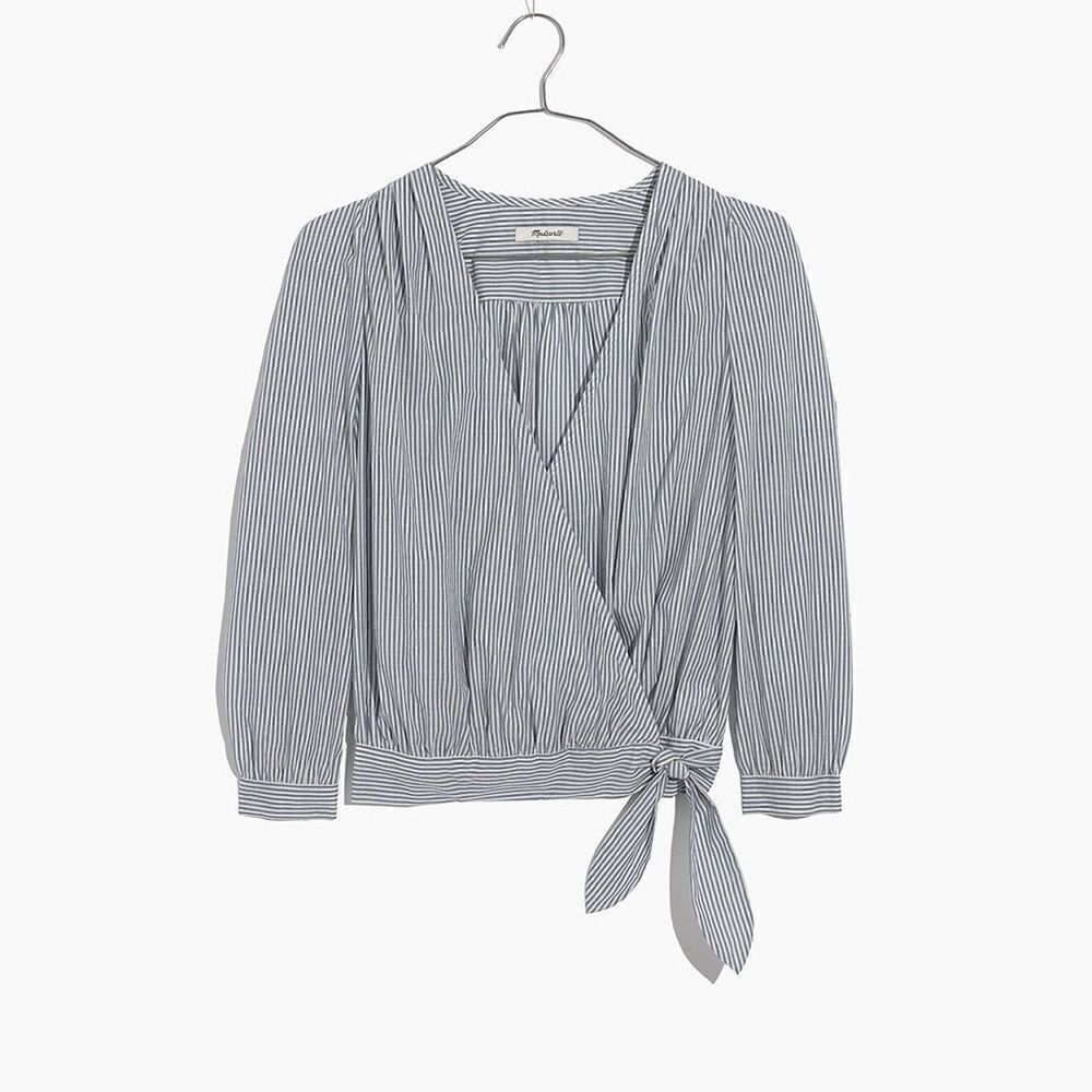 Madewell | Wrap Top in Indigo Stripe | S